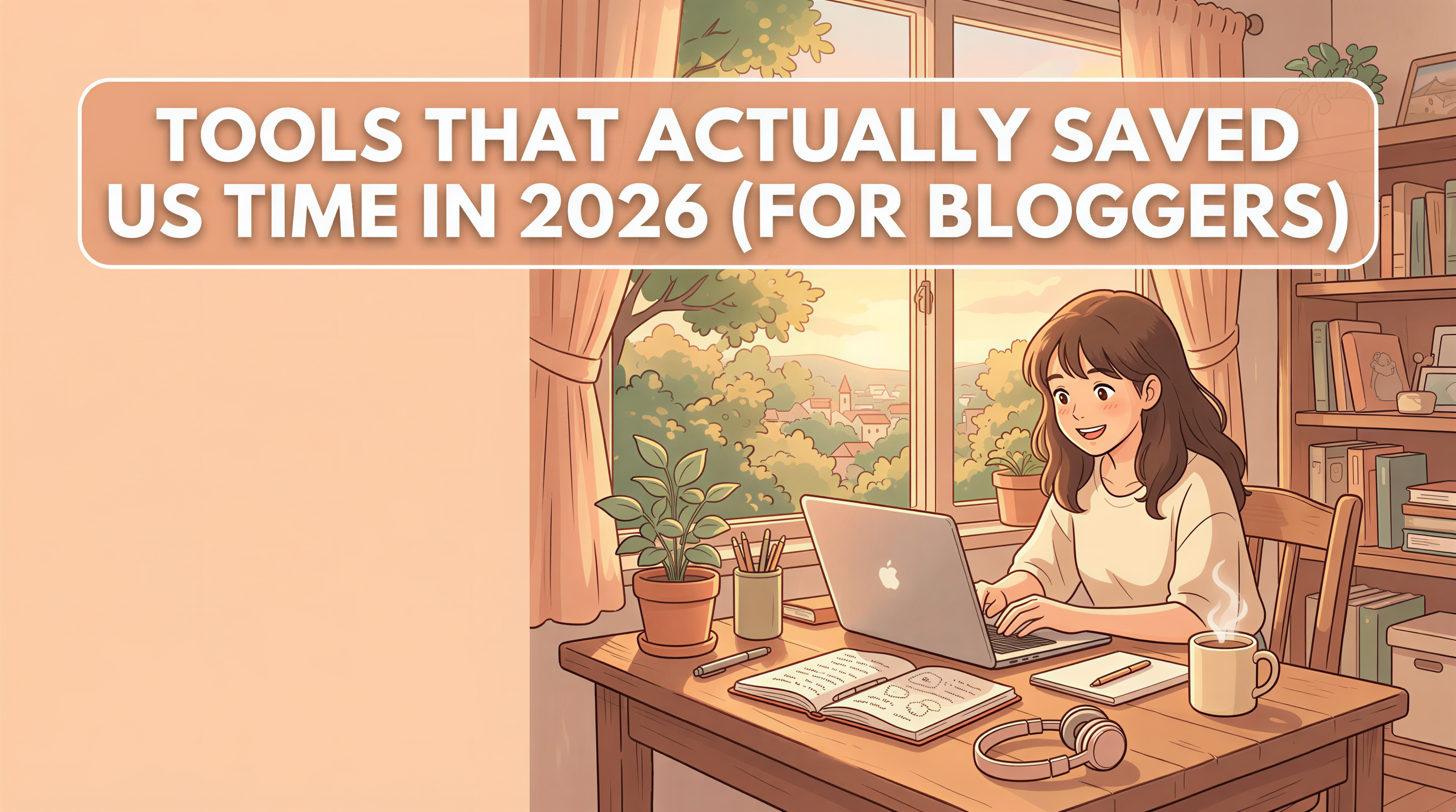 Time-saving blogger tools in 2026 banner for a weekly roundup