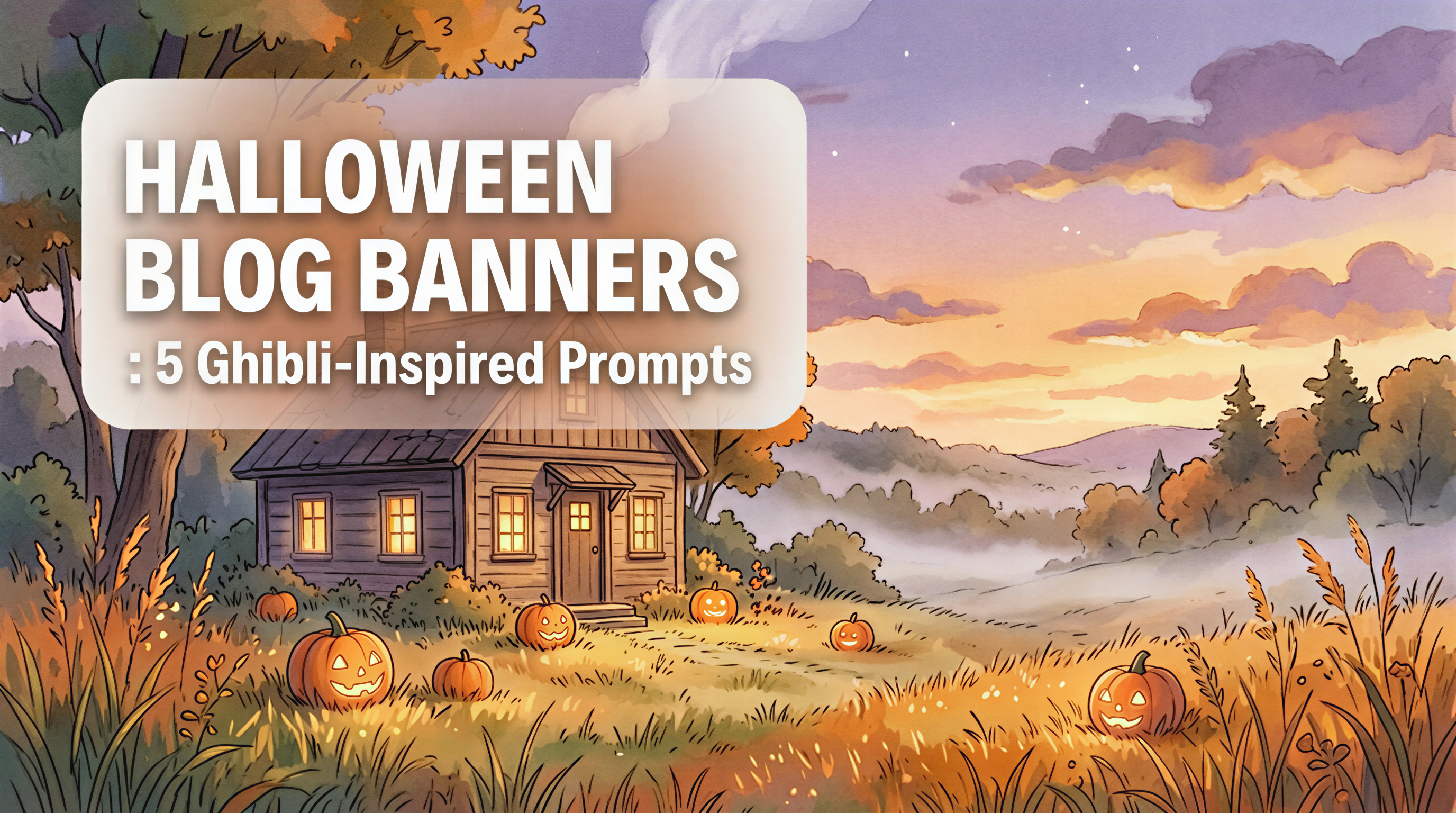 Five Studio Ghibli-inspired Halloween banner prompts for blogs
