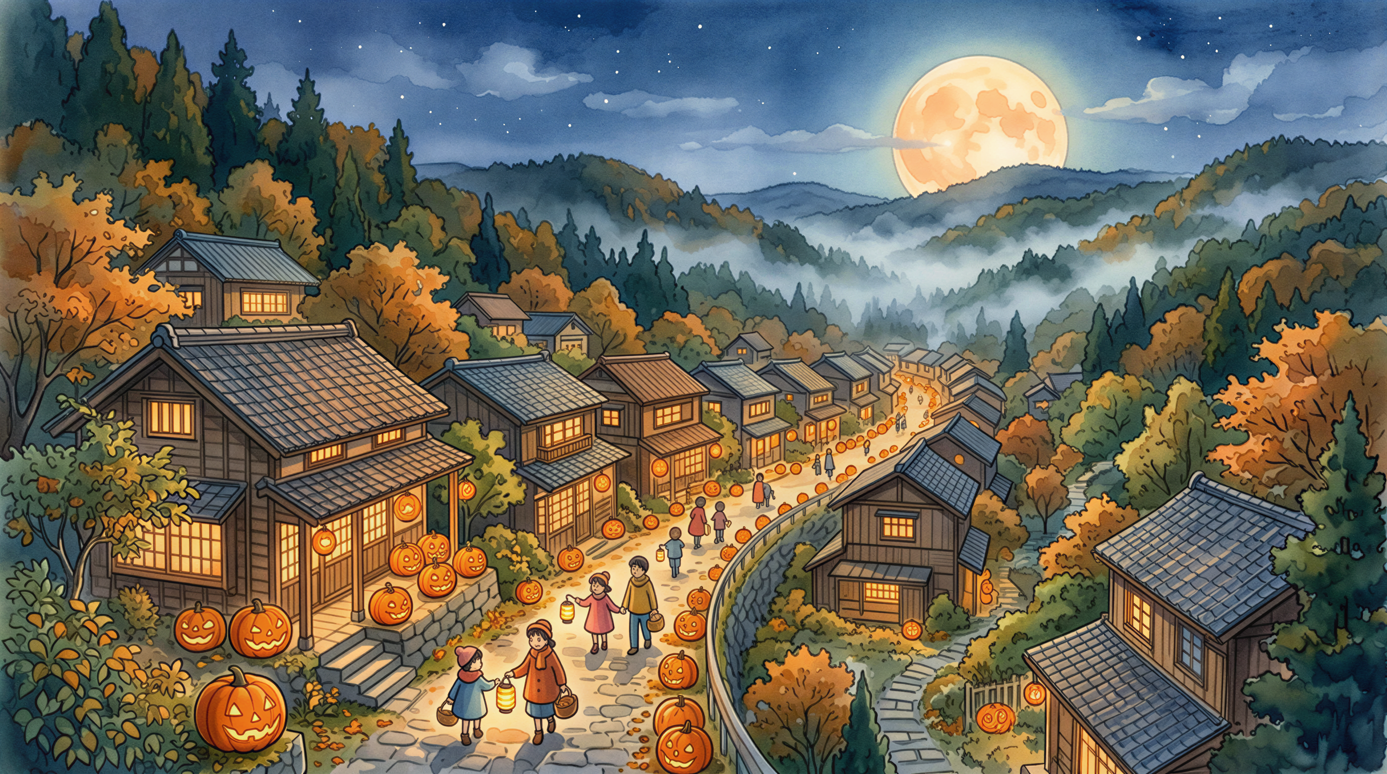 Halloween Town from Above prompt image