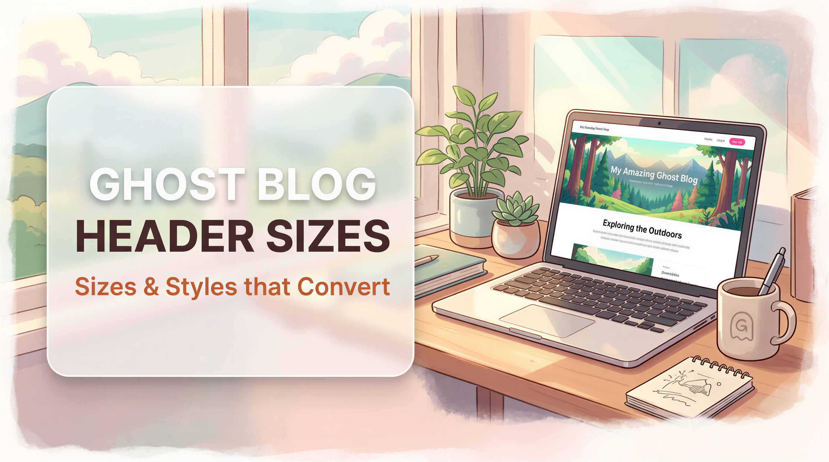 Ghost blog header sizes and styles that convert, clean editorial vibe