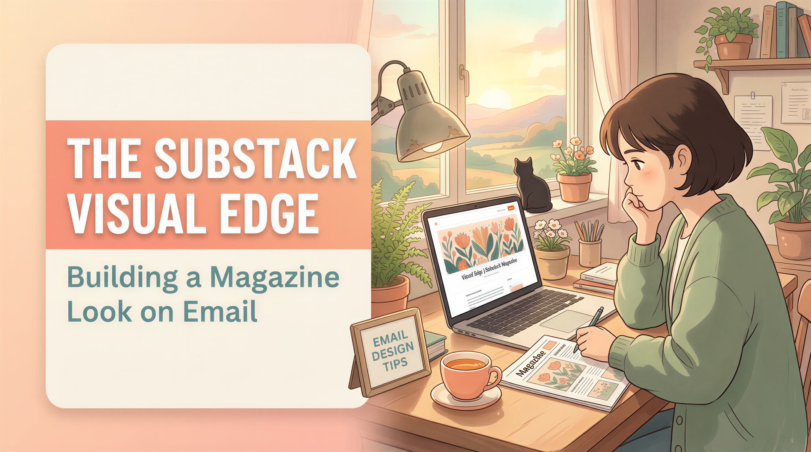 Magazine-look Substack newsletter banner with header images and cohesive visual identity