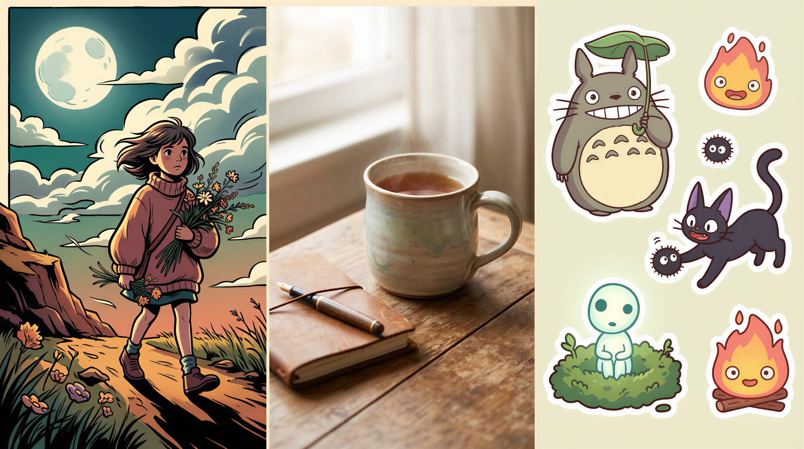 Three visual styles for Medium: bold single-subject, editorial photoreal, and sticker/cartoon