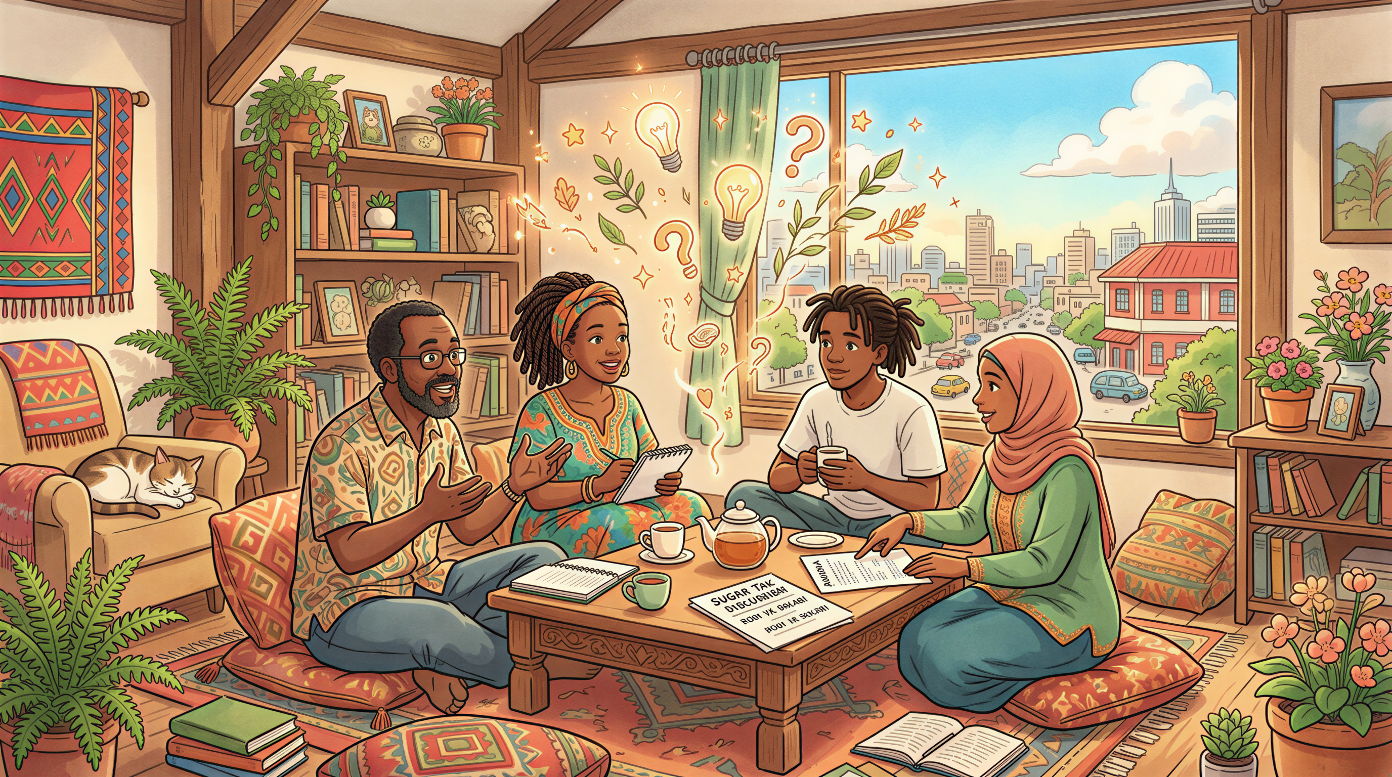 Community discussion visual about policy reform in Kenya