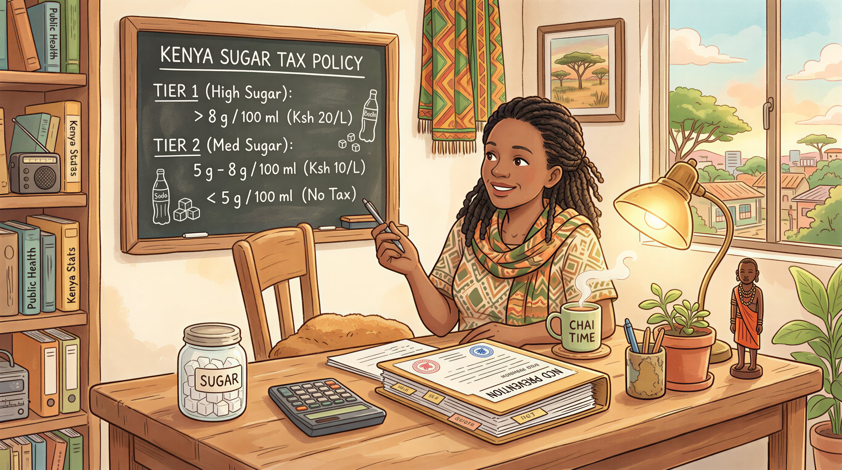 Visualisation of a tiered sugar tax policy with revenue ring-fenced for health programs