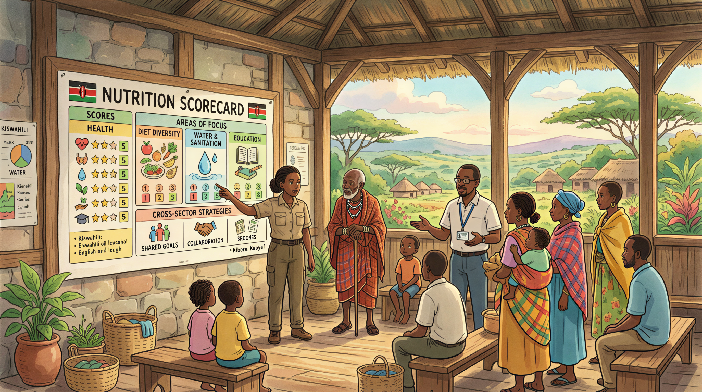 Policy action and cross-sector collaboration visual in a Kenyan county hall