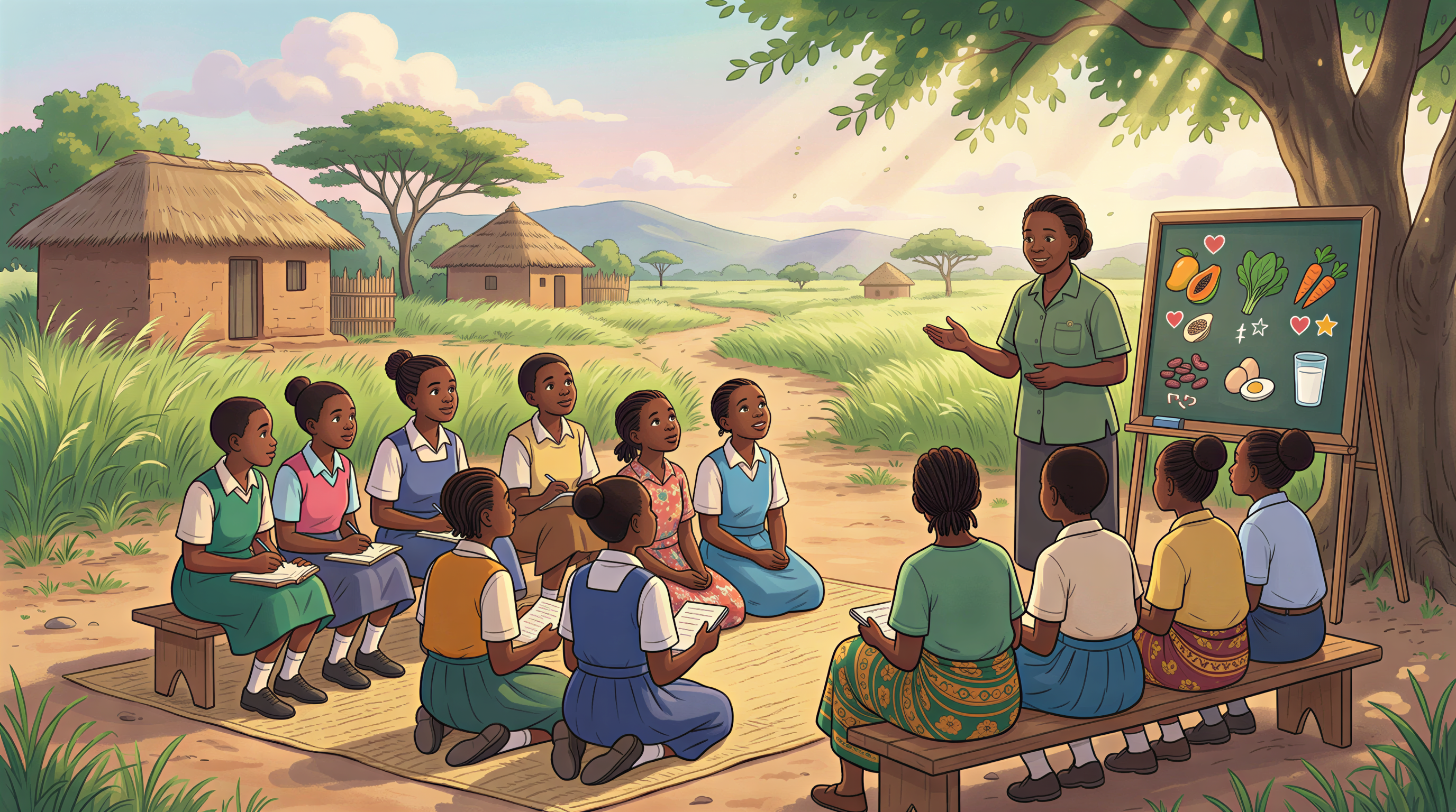Adolescent Kenyan girls in Kitui, illustrating the demographic focus of nutrition programs