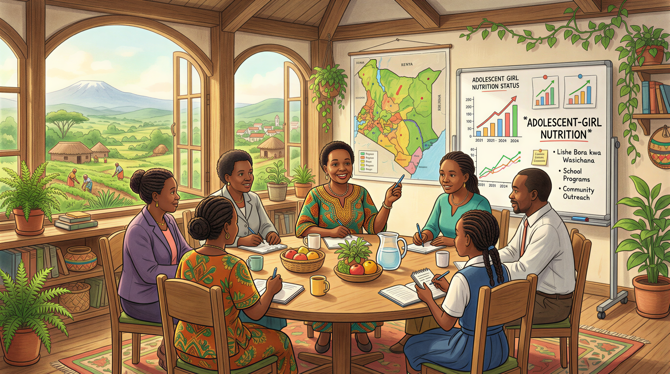 Policy planning scene on adolescent girl nutrition in Kenya