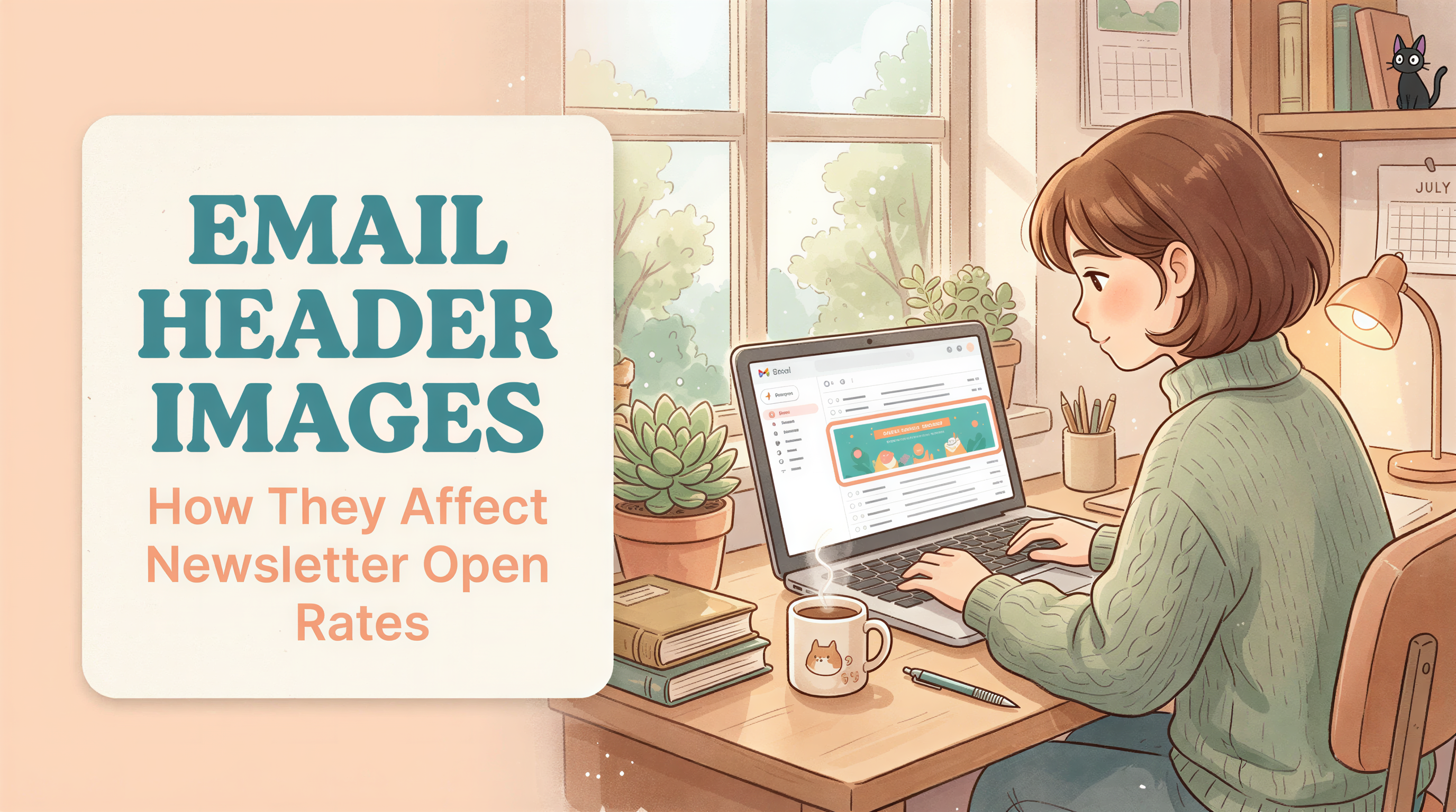 Studio Ghibli-inspired banner illustrating how email header images affect newsletter open rates