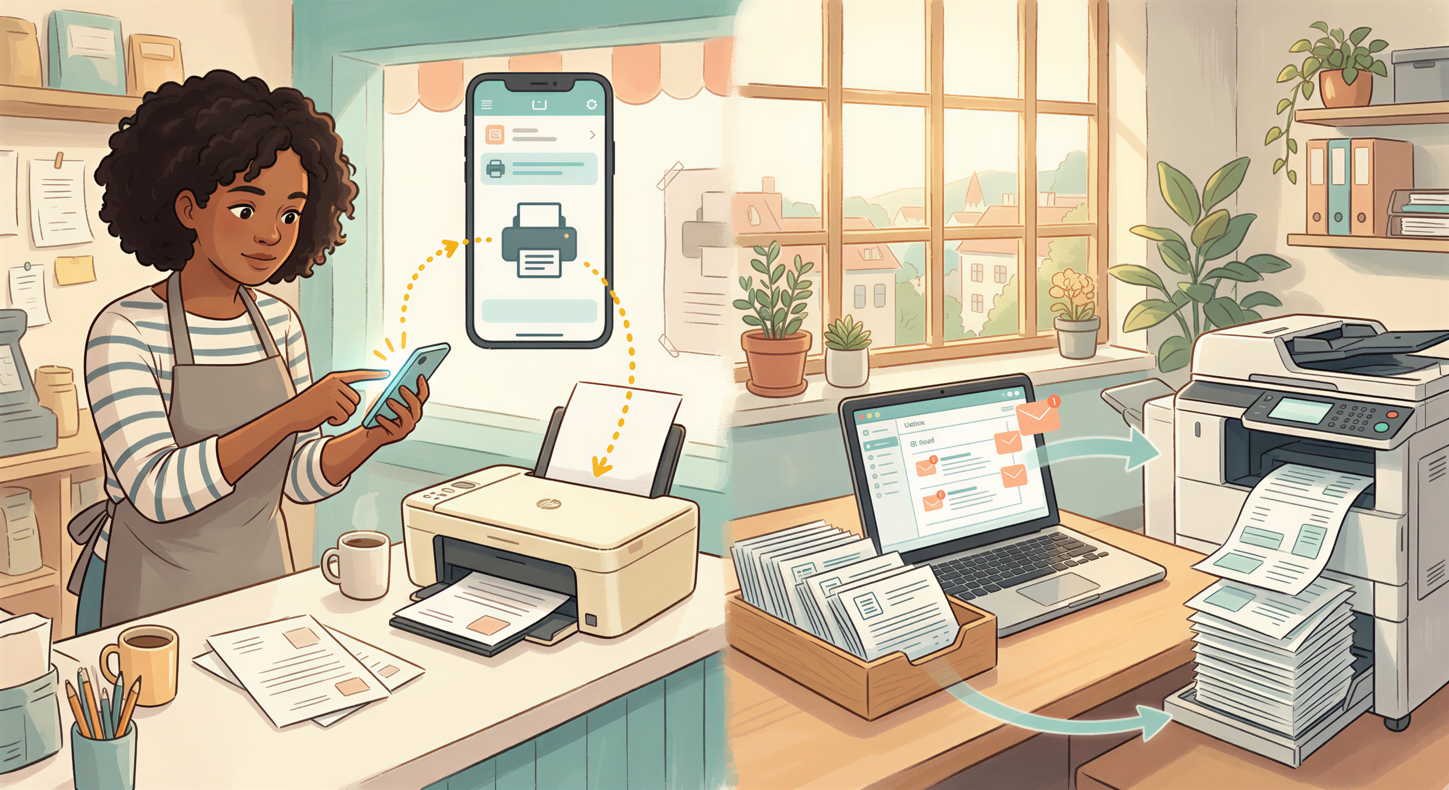 Comparison of app-based remote printing versus automatic email-to-print workflow
