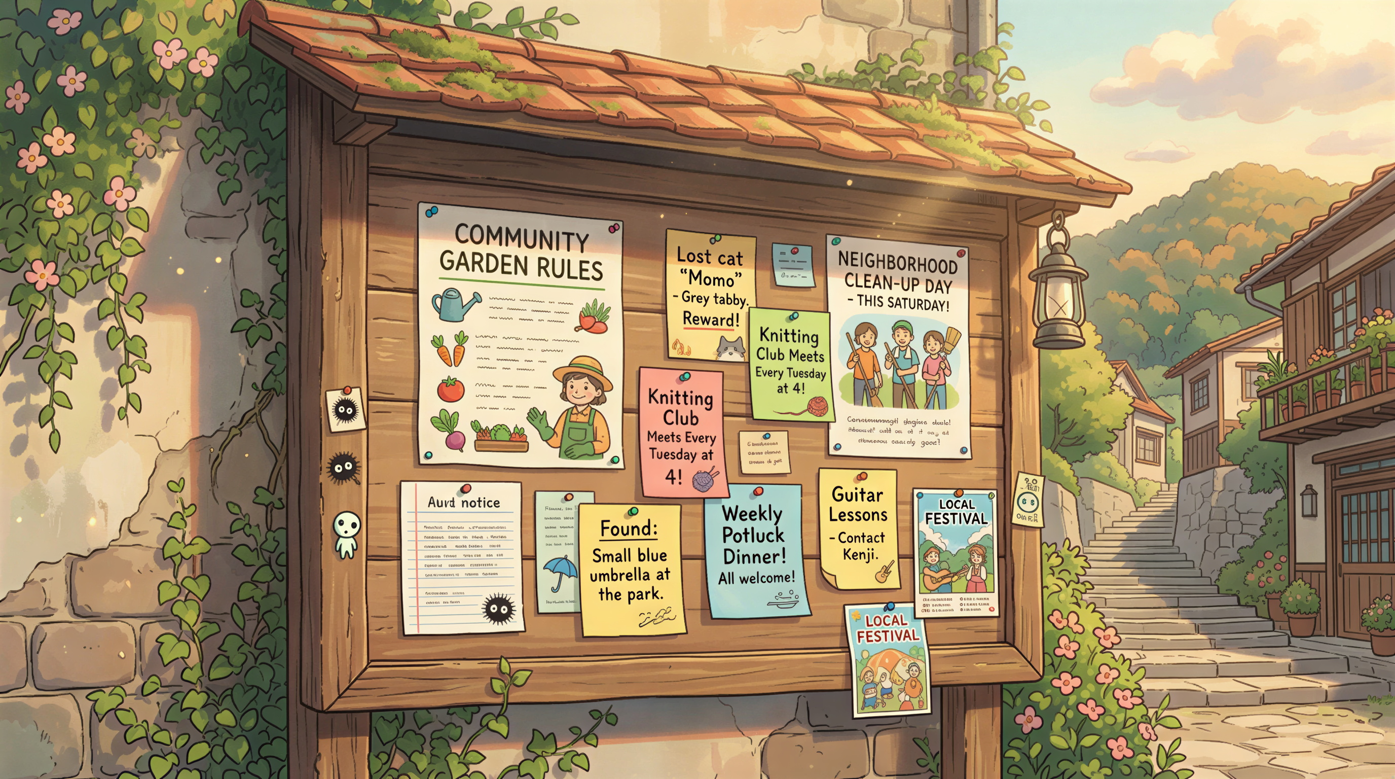 Warning signs and rules on community message boards