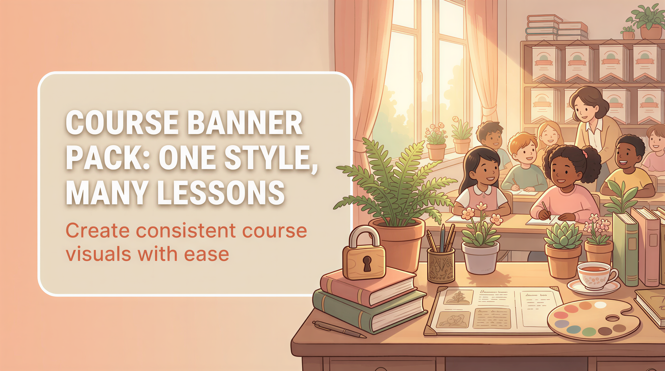 Studio Ghibli-inspired banner for Course Banner Pack: One Style, Many Lessons