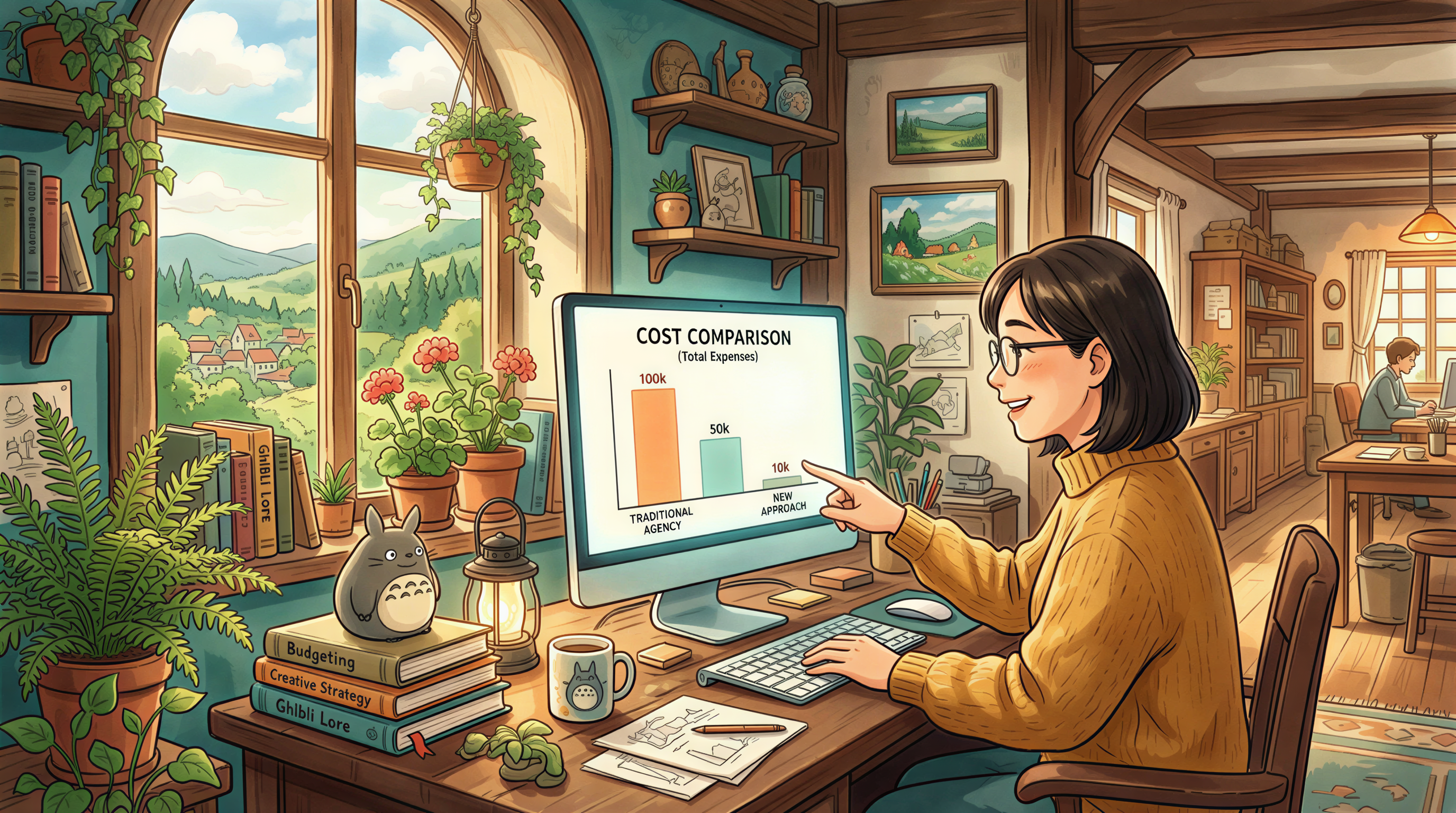 ROI breakdown illustration showing savings from old vs new setup