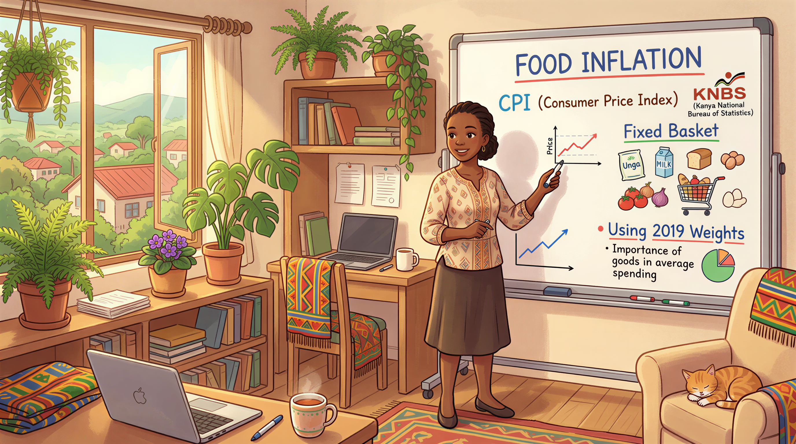 Explainer image showing Kenya's CPI/KNBS food basket measuring inflation